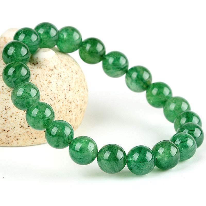 Green Strawberry Crystal Bead Bracelet 6mm Thin - GalaxGrace Bestgift