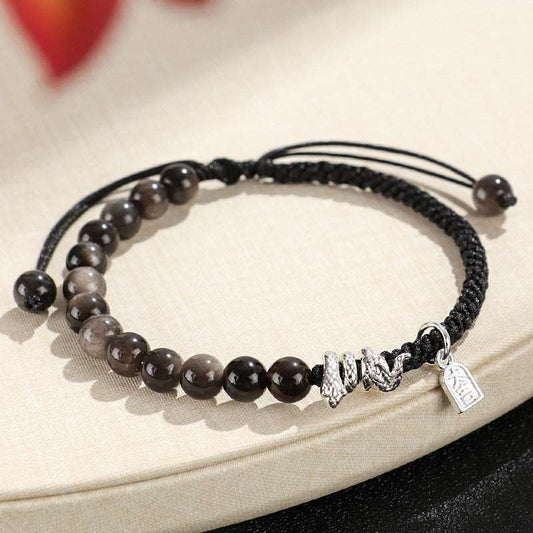 Crystal Lucky Snake Beaded Bracelet - GalaxGrace Bestgift