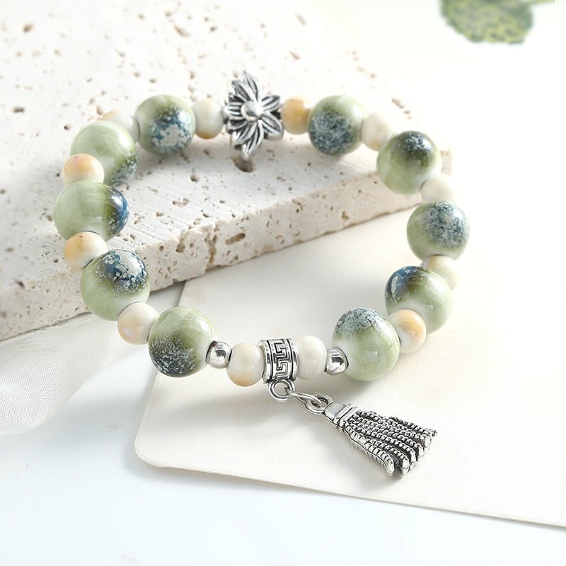 GalaxGrace Chinese Kiln - changed Autumn Farewell Porcelain Bracelet Bestgift